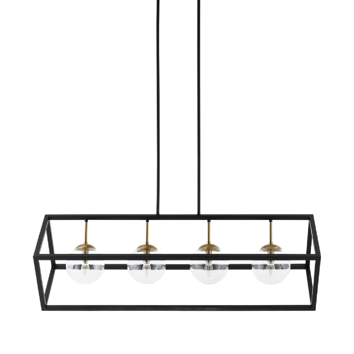 Modern European furniture - Black Iron Framed 4-Light Chandelier - www.oroa.com