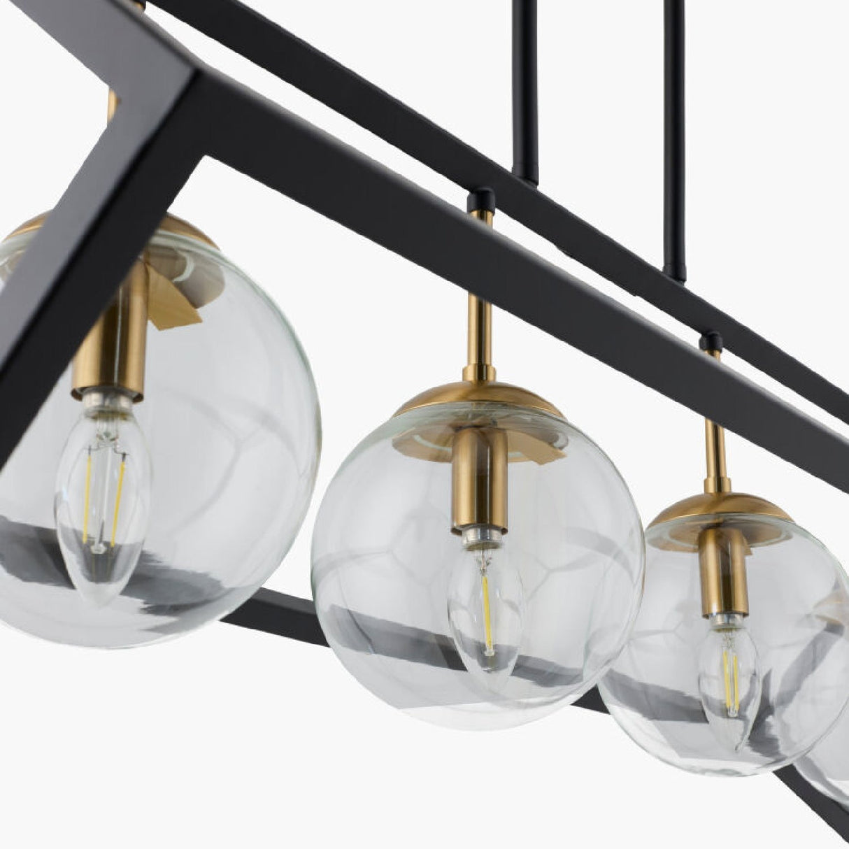 Modern European furniture - Black Iron Framed 4-Light Chandelier - www.oroa.com
