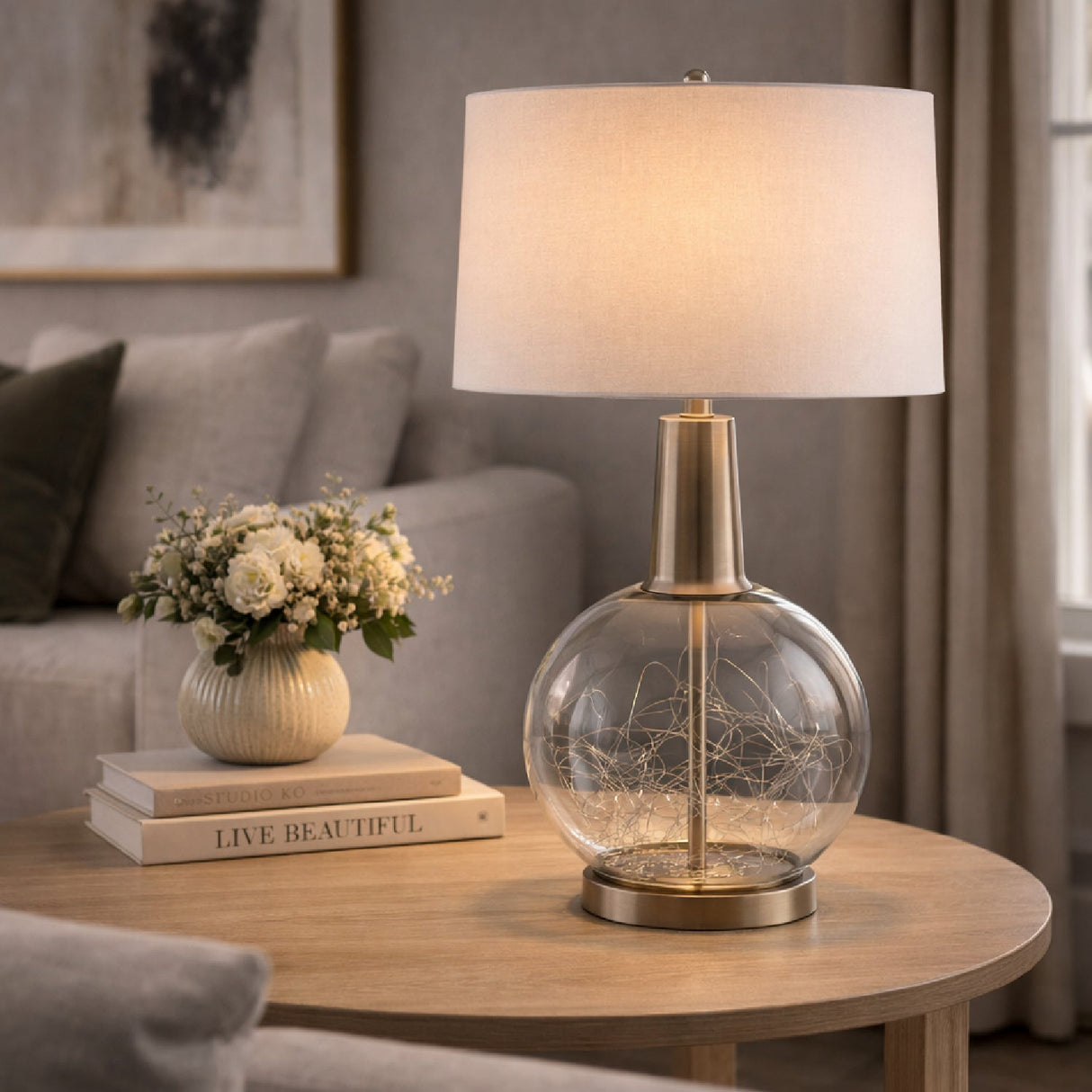 Modern European furniture - Clear Glass Base Table Lamp S - www.oroa.com
