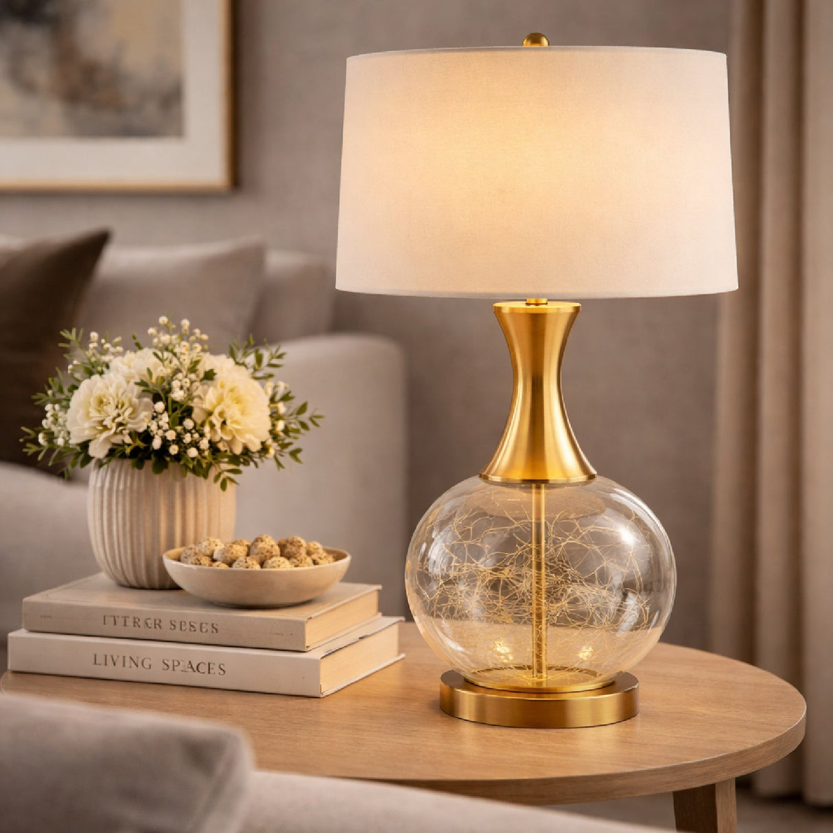 Modern European furniture - Clear Glass Base Table Lamp L - www.oroa.com