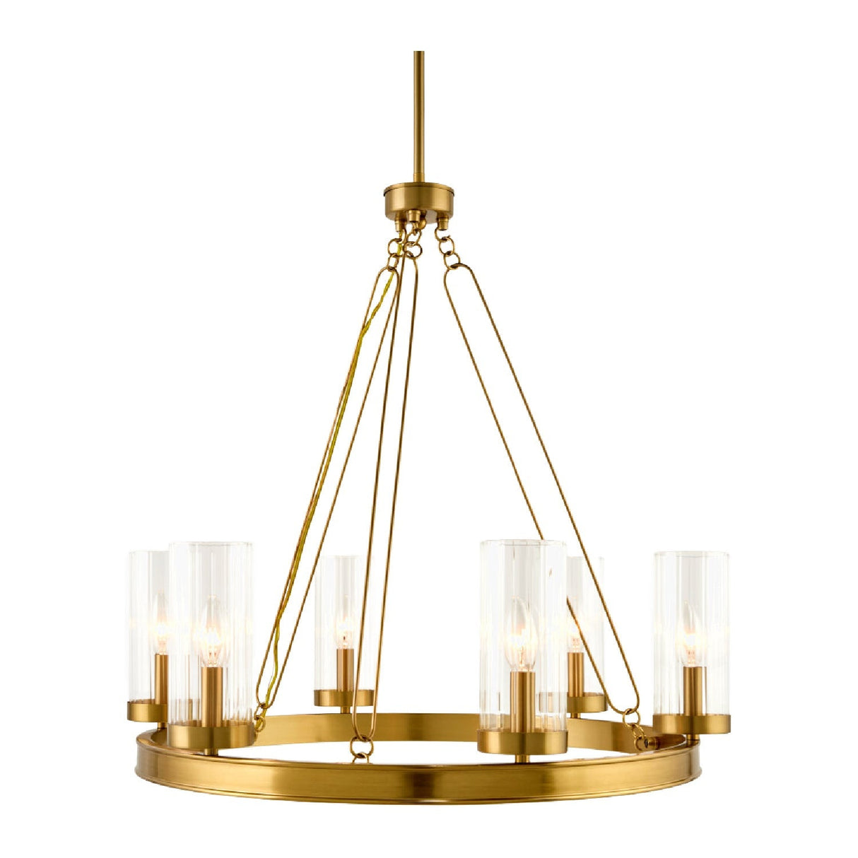Modern European furniture - Cylindrical Glass 8-Light Chandelier S - www.oroa.com