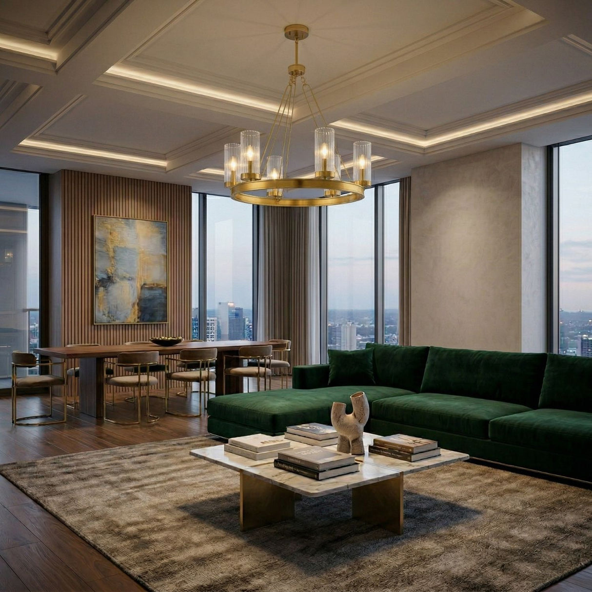 Modern European furniture - Cylindrical Glass 8-Light Chandelier S - www.oroa.com