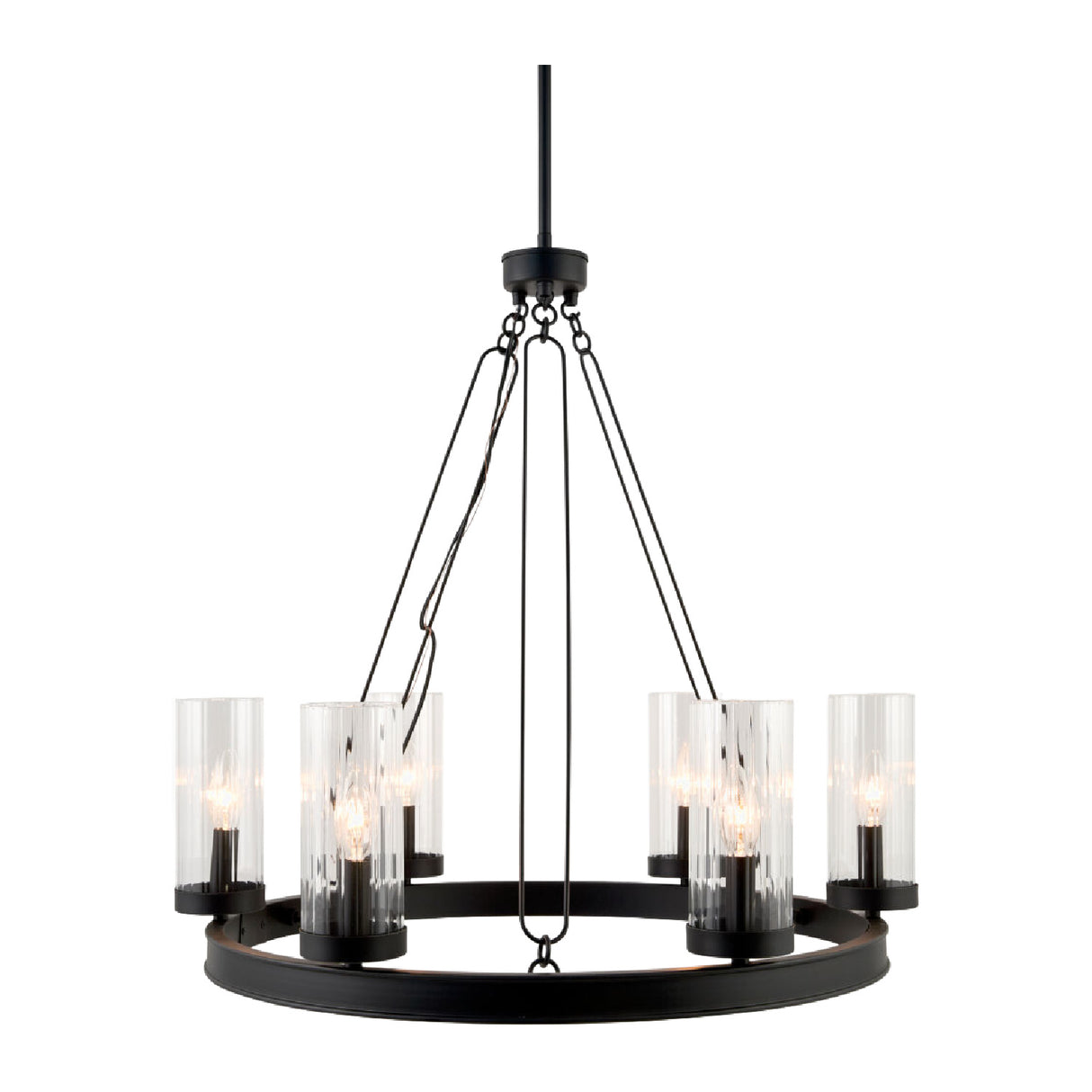 Modern European furniture - Cylindrical Glass 8-Light Chandelier S - www.oroa.com