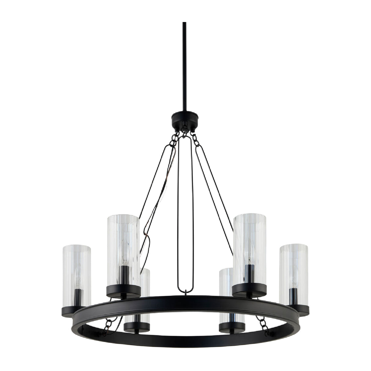 Modern European furniture - Cylindrical Glass 8-Light Chandelier S - www.oroa.com