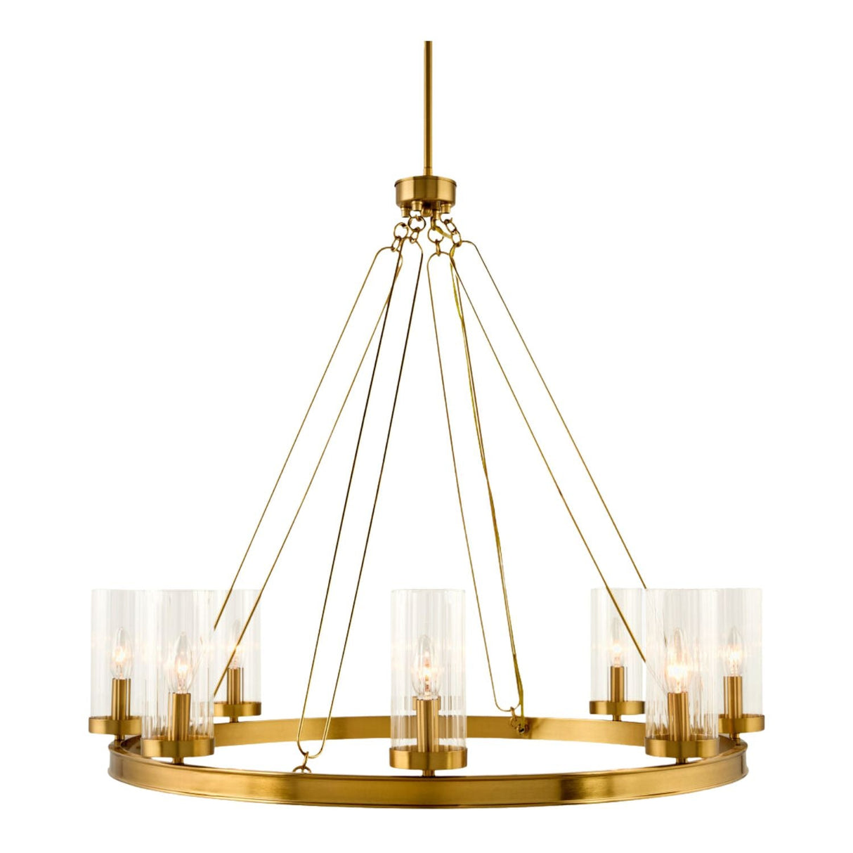 Modern European furniture - Cylindrical Glass 8-Light Chandelier L - www.oroa.com