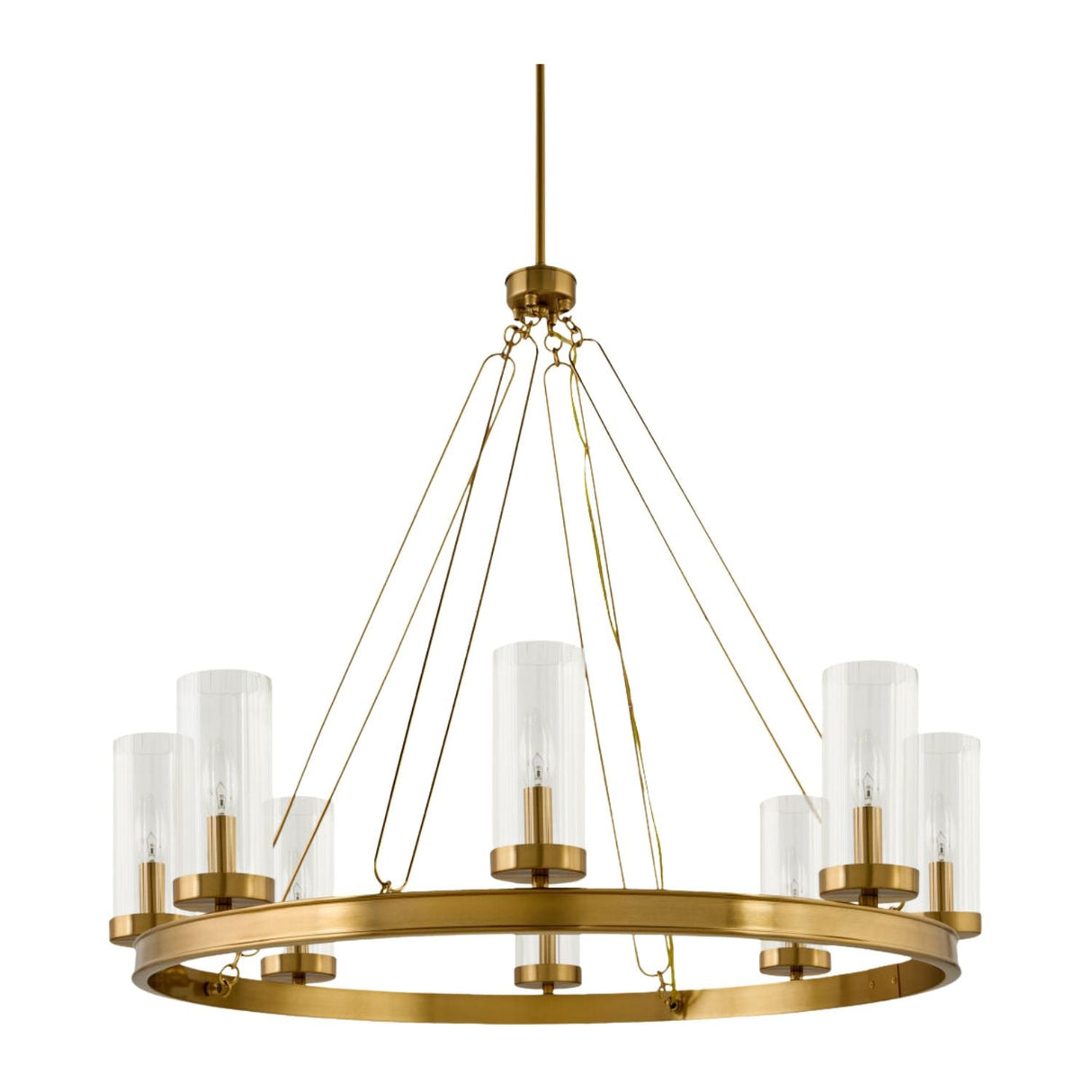 Modern European furniture - Cylindrical Glass 8-Light Chandelier L - www.oroa.com