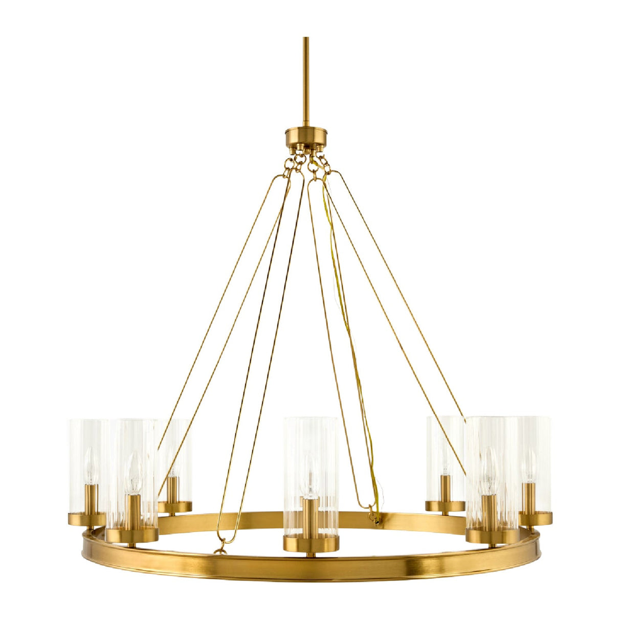 Modern European furniture - Cylindrical Glass 8-Light Chandelier L - www.oroa.com