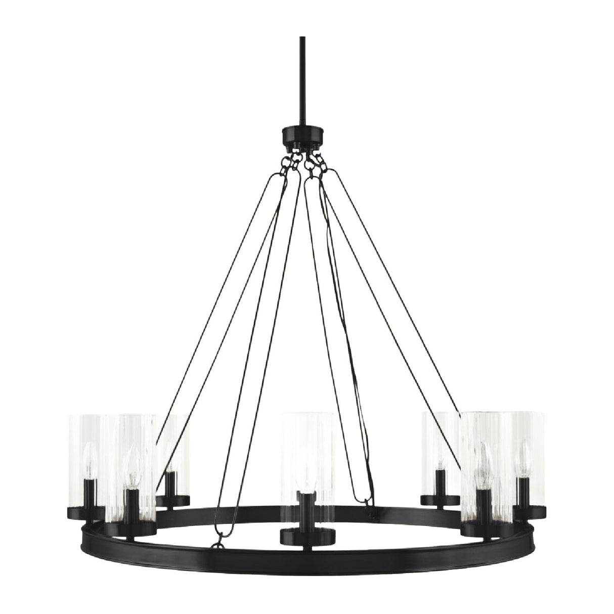 Modern European furniture - Cylindrical Glass 8-Light Chandelier L - www.oroa.com