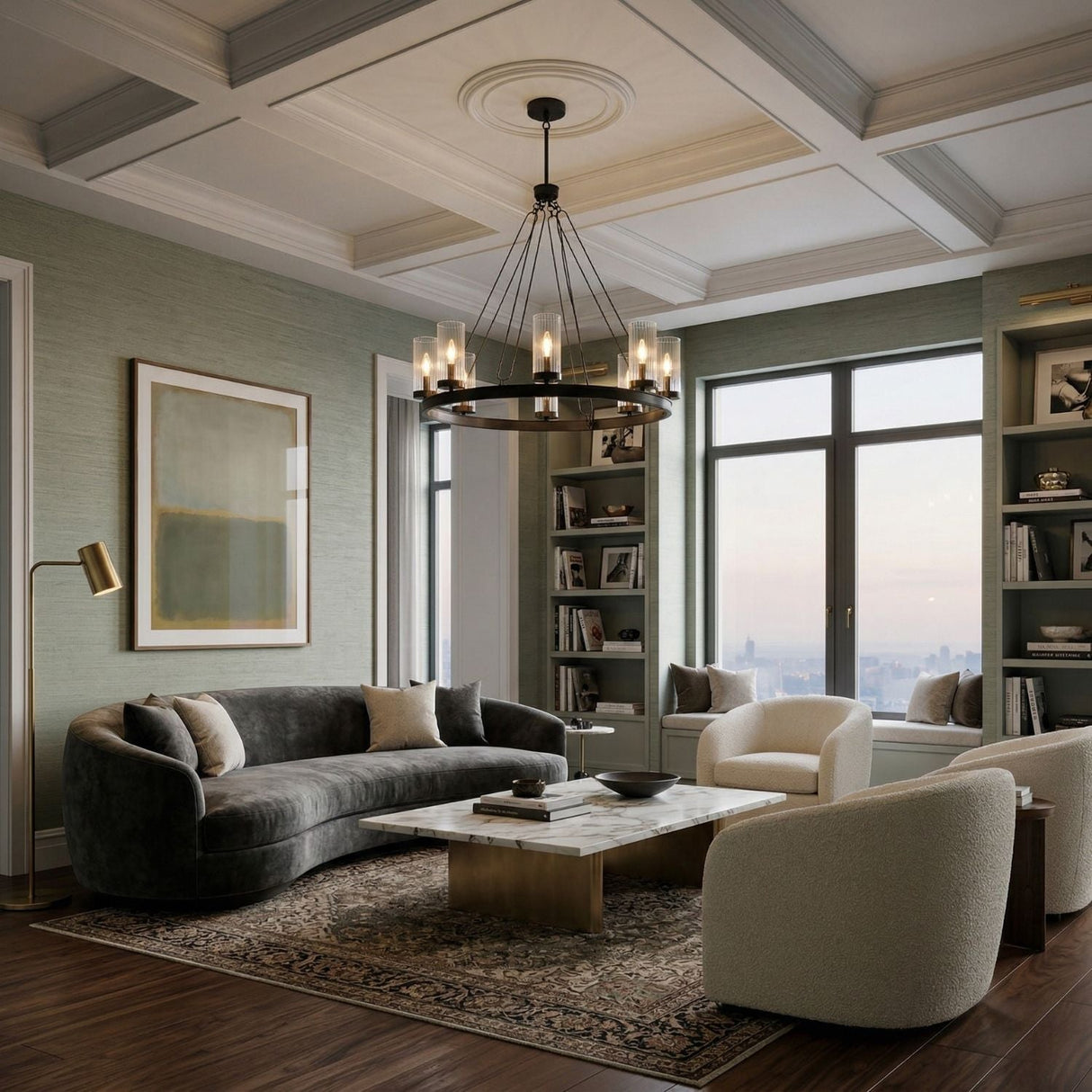 Modern European furniture - Cylindrical Glass 8-Light Chandelier L - www.oroa.com