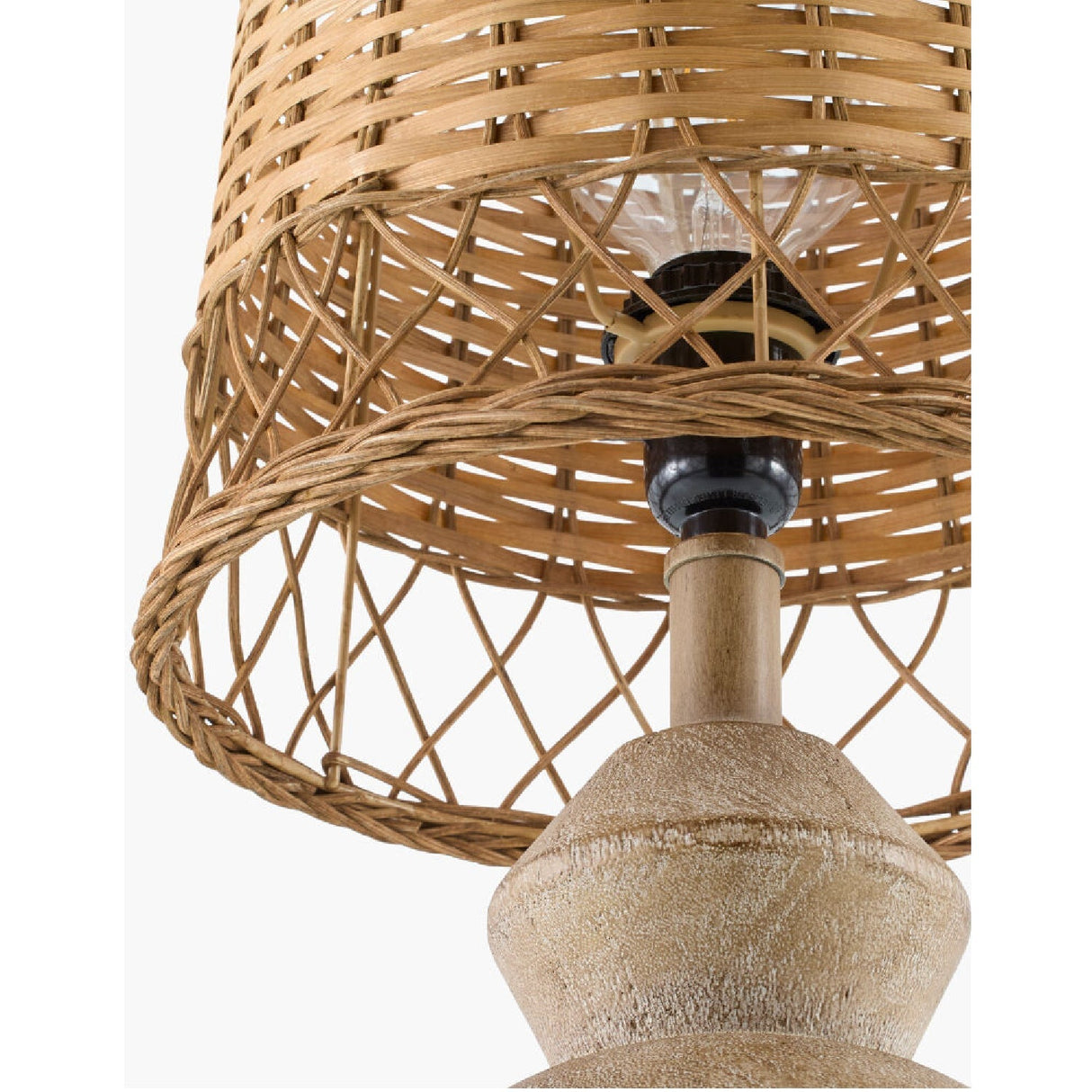 Modern European furniture - Brown Rattan Accent Table Lamps (2) - www.oroa.com