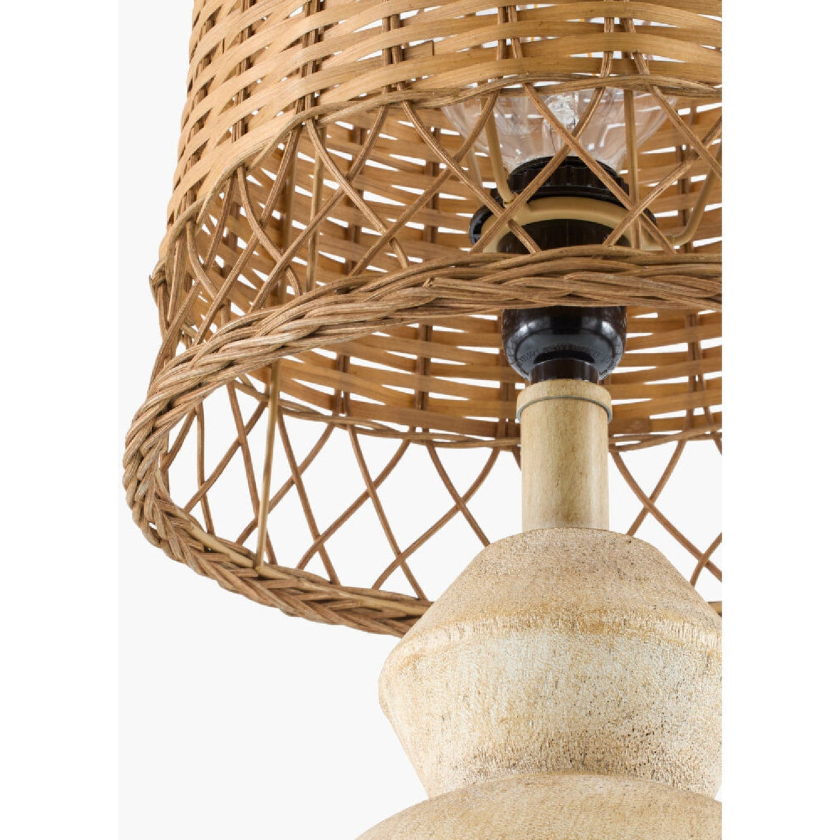 Modern European furniture - Brown Rattan Accent Table Lamps (2) - www.oroa.com