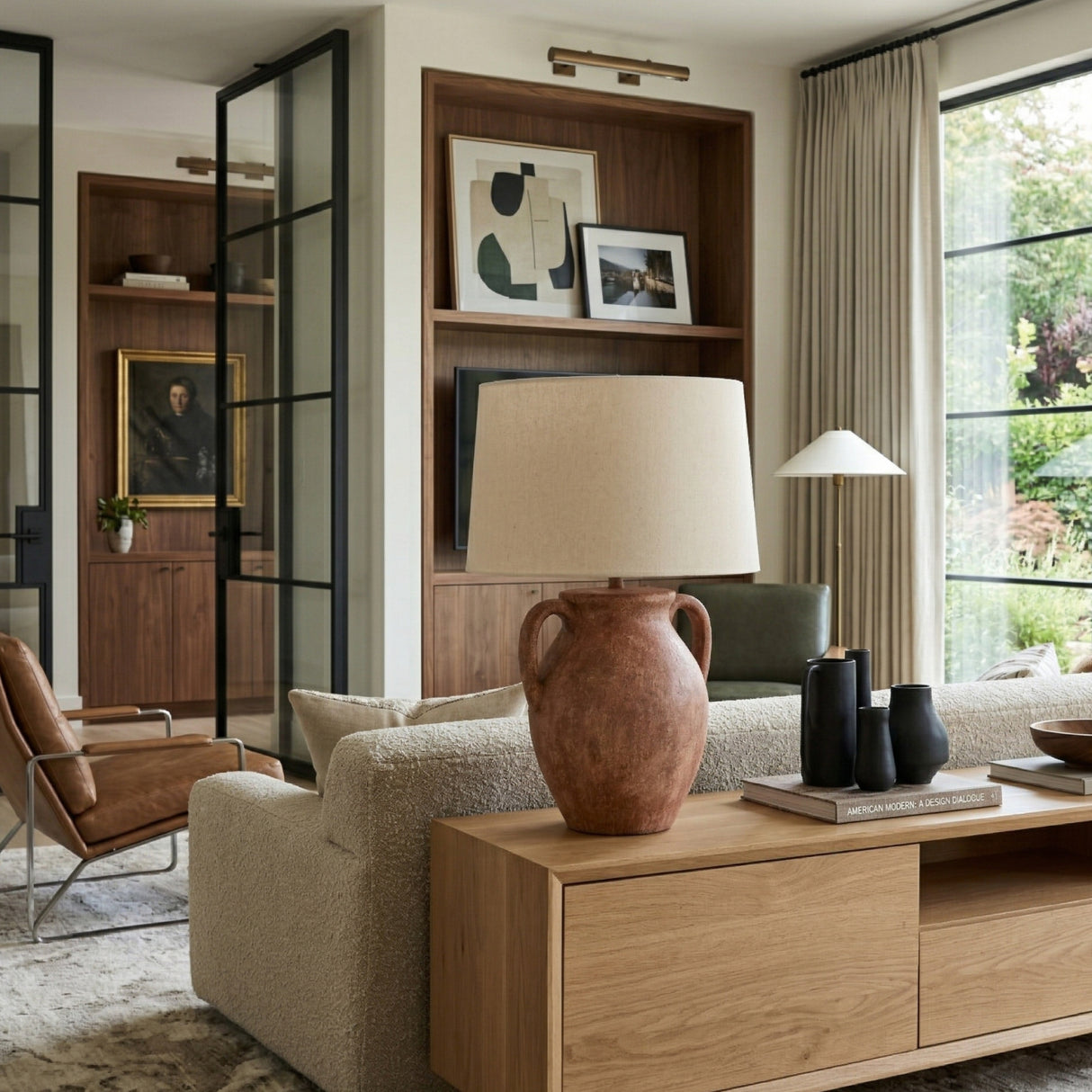 Modern European furniture - Red Ceramic Accent Table Lamp - www.oroa.com
