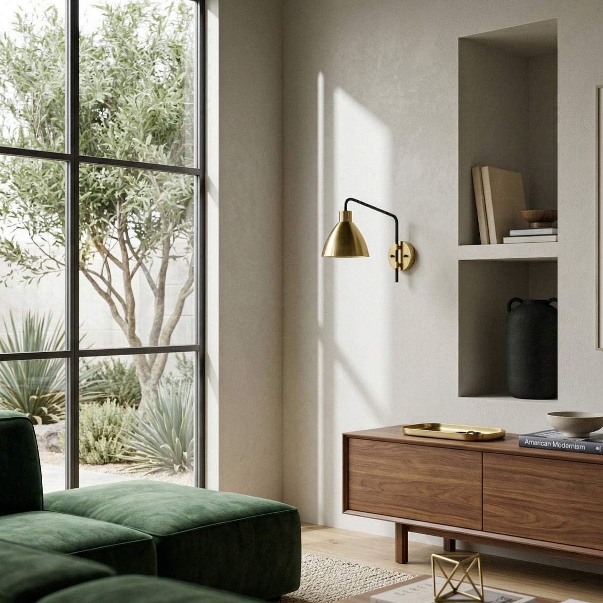 Modern European furniture - Gold Shade Wall Lamp - www.oroa.com