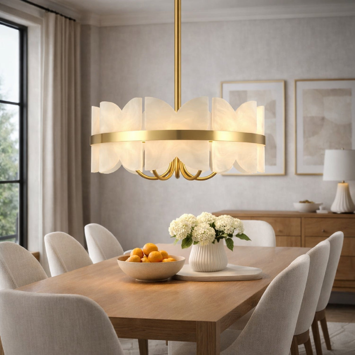 Modern European furniture - White Stone 4-Light Pendant Lamp - www.oroa.com