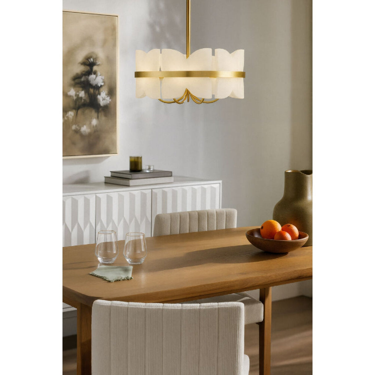 Modern European furniture - White Stone 4-Light Pendant Lamp - www.oroa.com