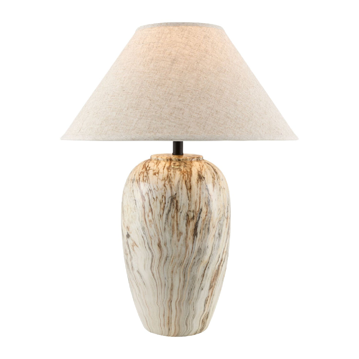 Modern European furniture - Glazed Brown Ceramic Table Lamp - www.oroa.com