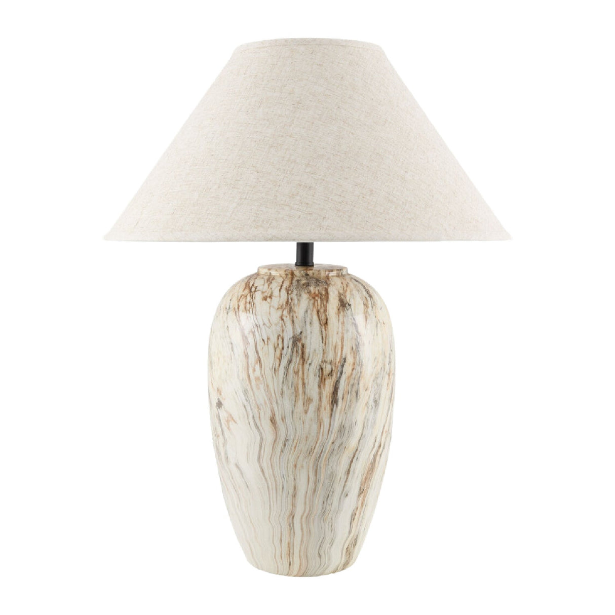 Modern European furniture - Glazed Brown Ceramic Table Lamp - www.oroa.com