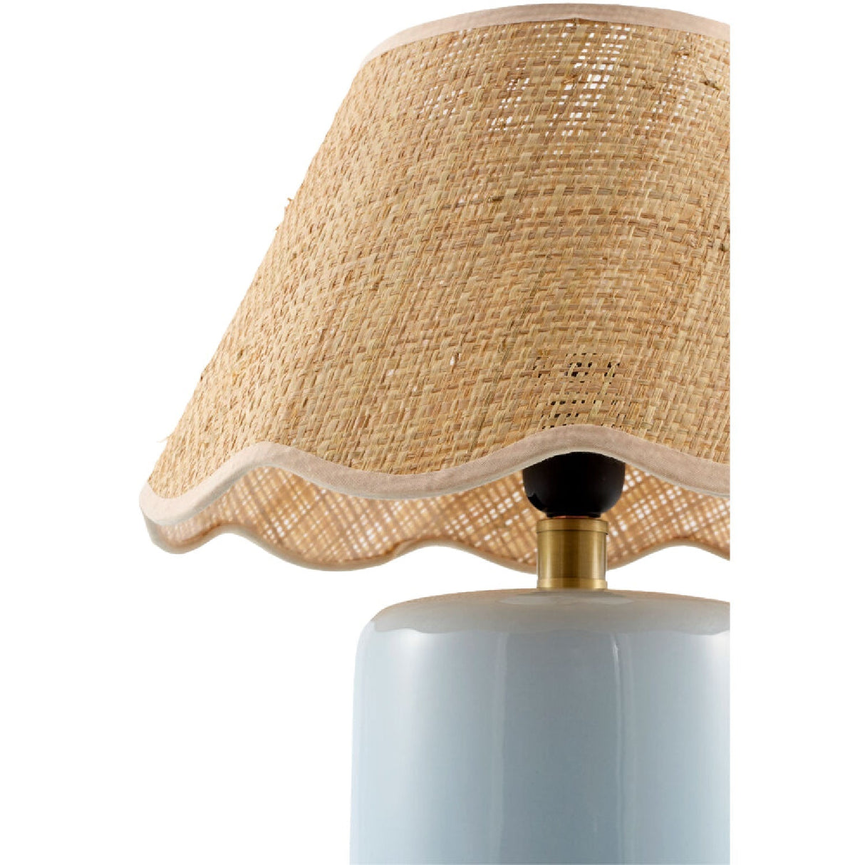 Modern European furniture - Scalloped Edge Seagrass Table Lamp - www.oroa.com