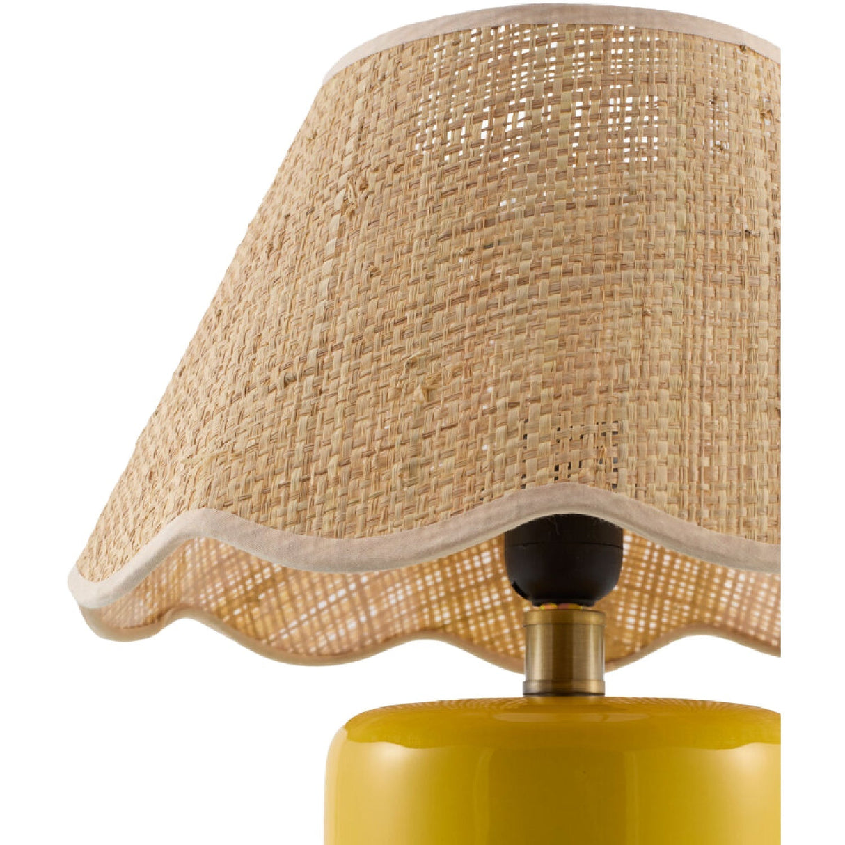 Modern European furniture - Scalloped Edge Seagrass Table Lamp - www.oroa.com