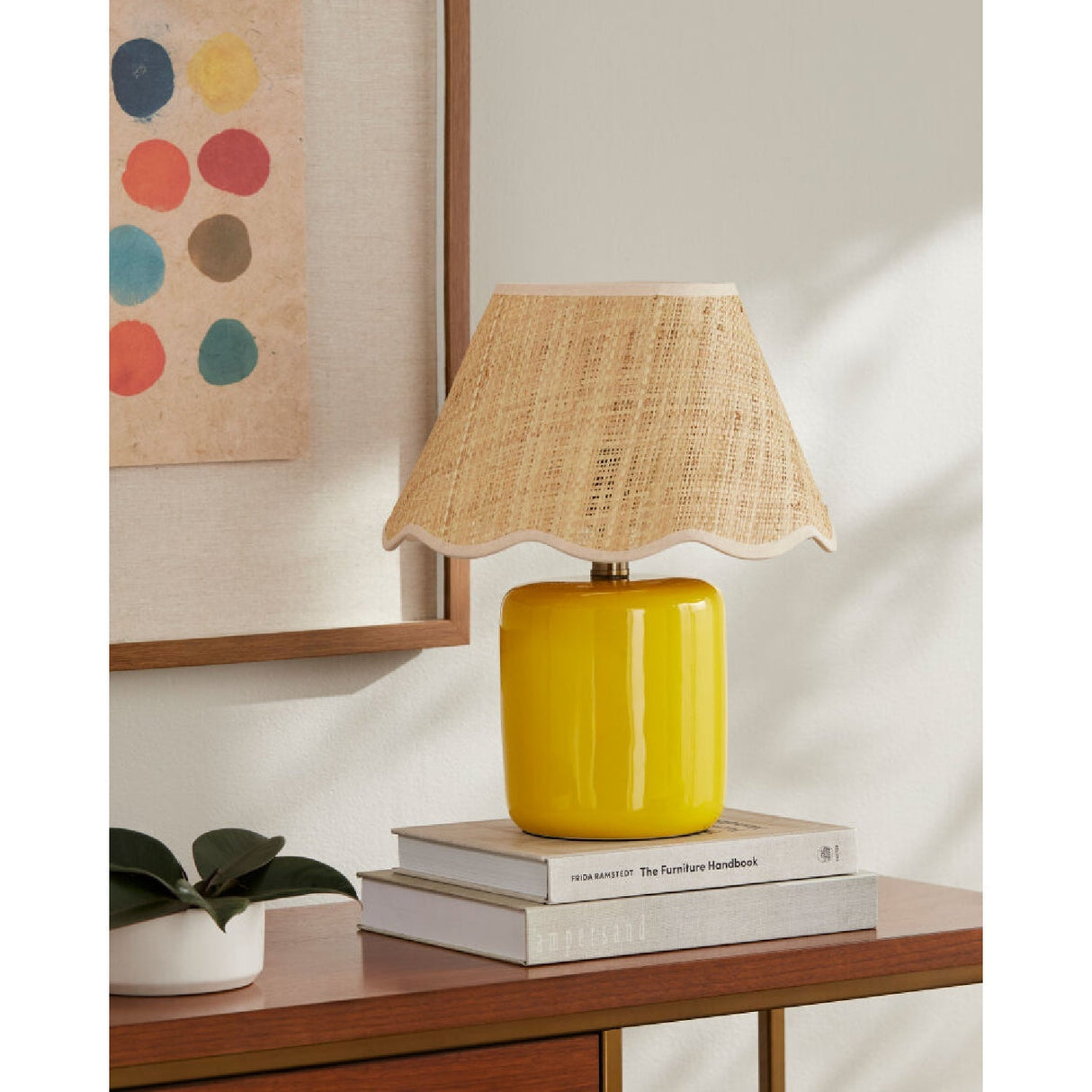 Modern European furniture - Scalloped Edge Seagrass Table Lamp - www.oroa.com