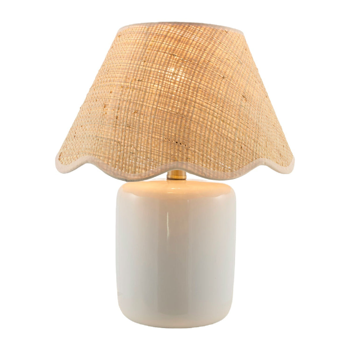Modern European furniture - Scalloped Edge Seagrass Table Lamp - www.oroa.com