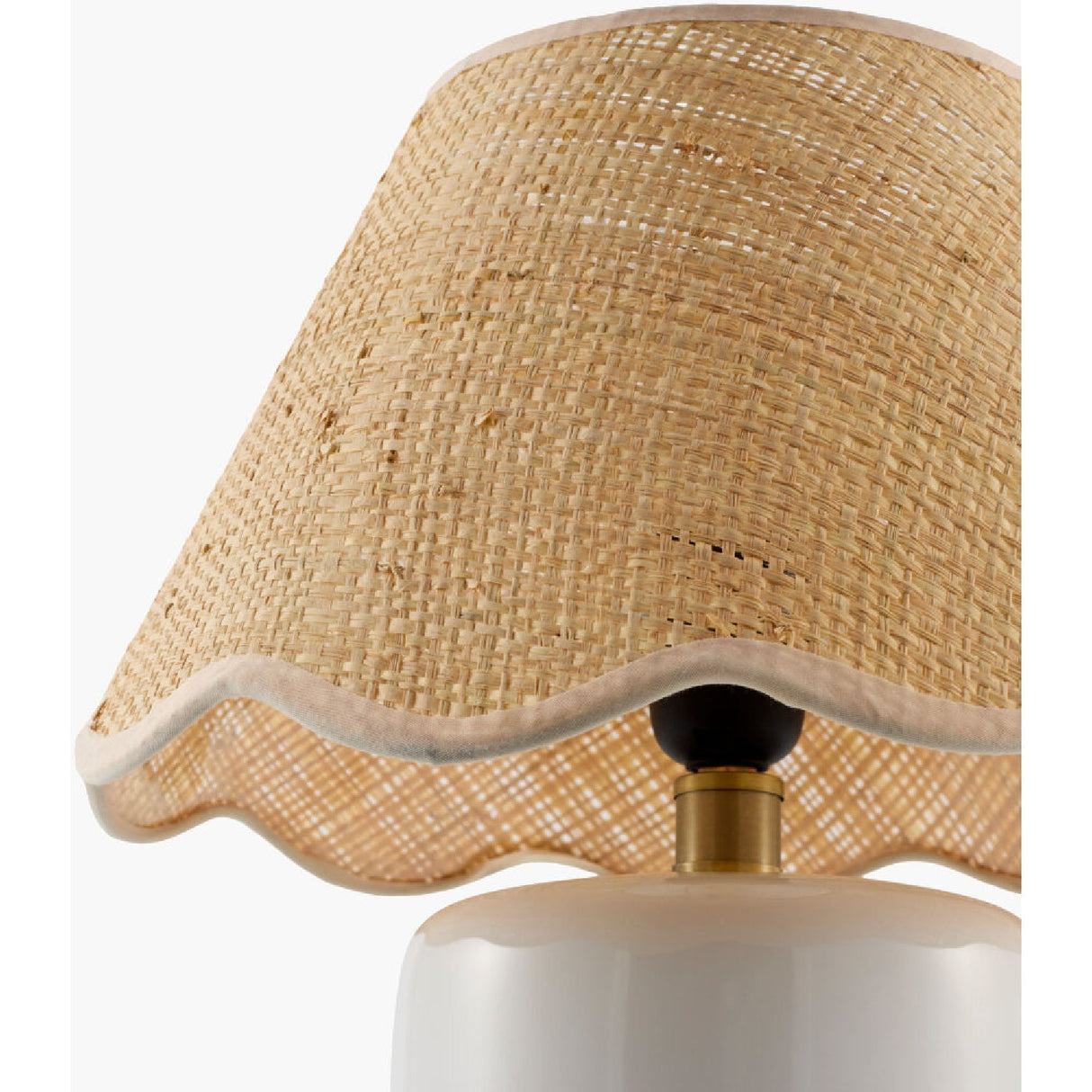 Modern European furniture - Scalloped Edge Seagrass Table Lamp - www.oroa.com