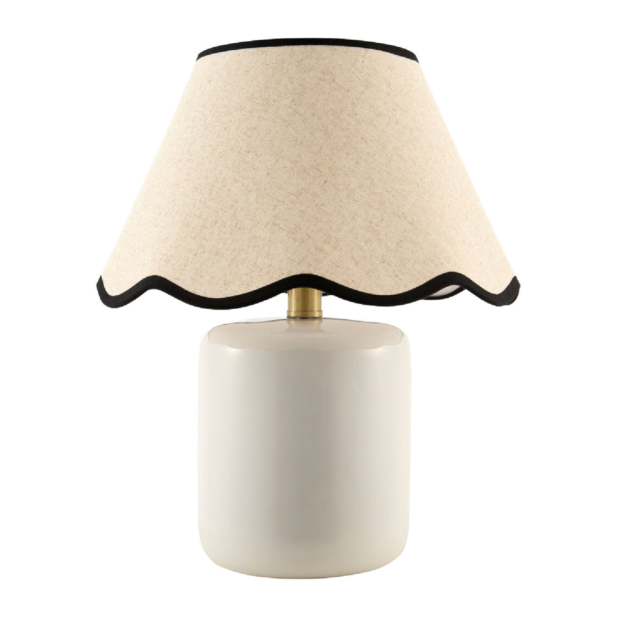 Modern European furniture - Scalloped Linen Ceramic Table Lamp - www.oroa.com