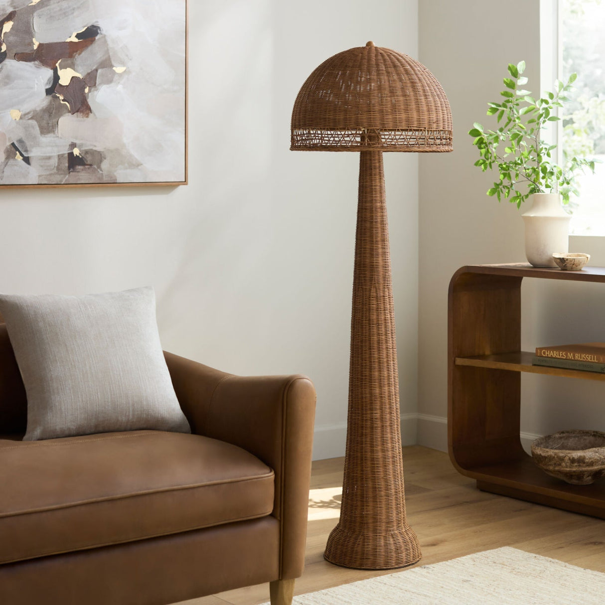 Modern European furniture - Rattan Dome Accent Floor Lamp - www.oroa.com