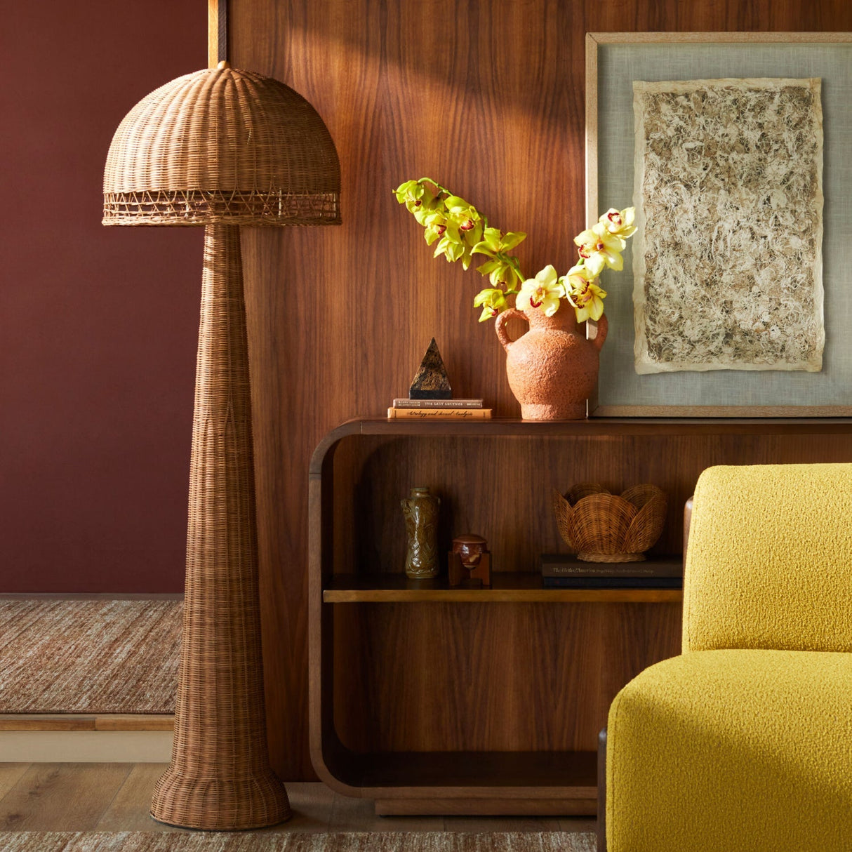 Modern European furniture - Rattan Dome Accent Floor Lamp - www.oroa.com
