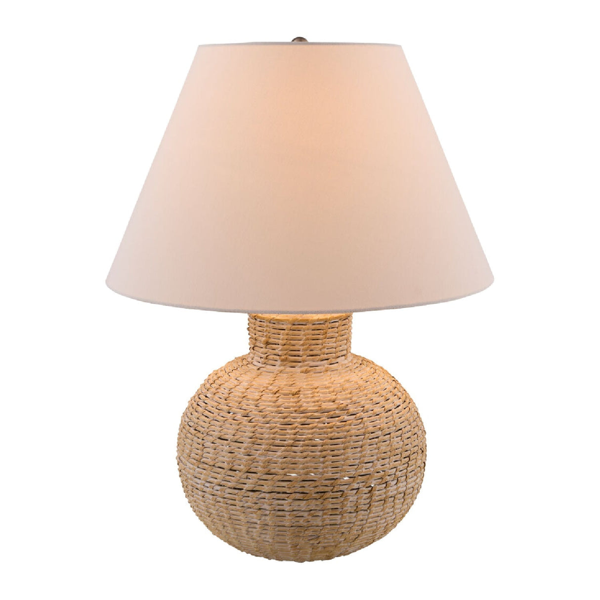 Modern European furniture - White Rattan Base Table Lamp - www.oroa.com