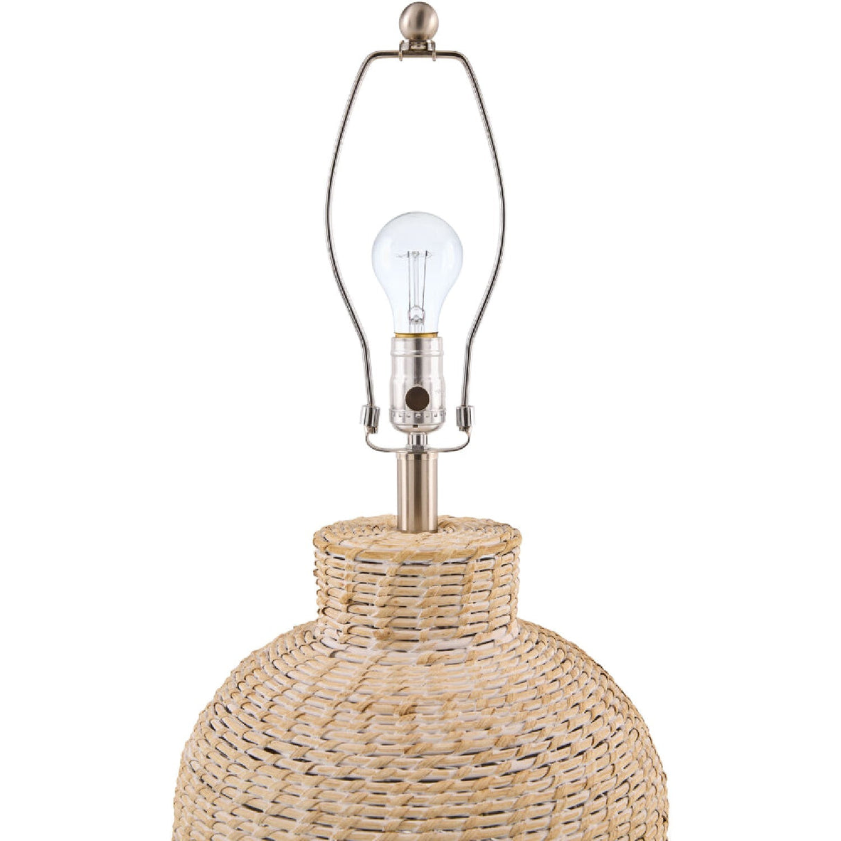 Modern European furniture - White Rattan Base Table Lamp - www.oroa.com