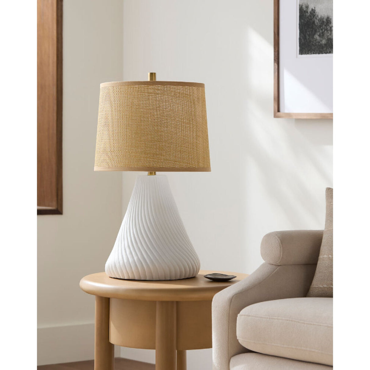 Modern European furniture - Brown Rattan Shade Table Lamp - www.oroa.com
