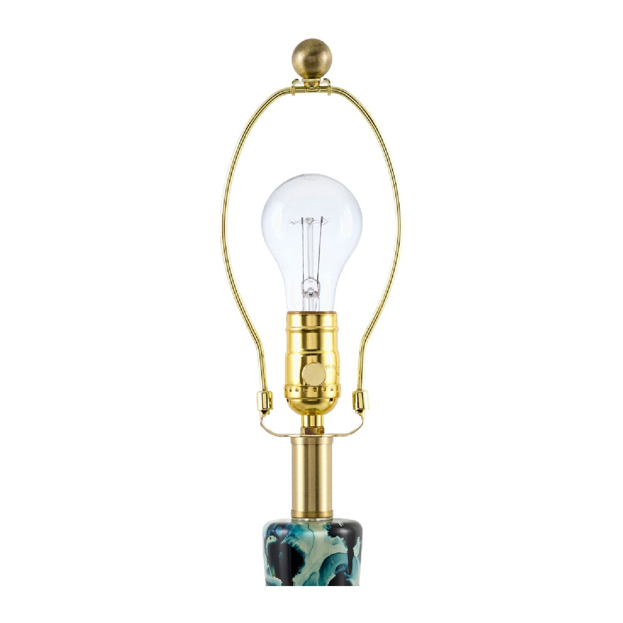 Modern European furniture - Painted Blue Glass Table Lamp - www.oroa.com