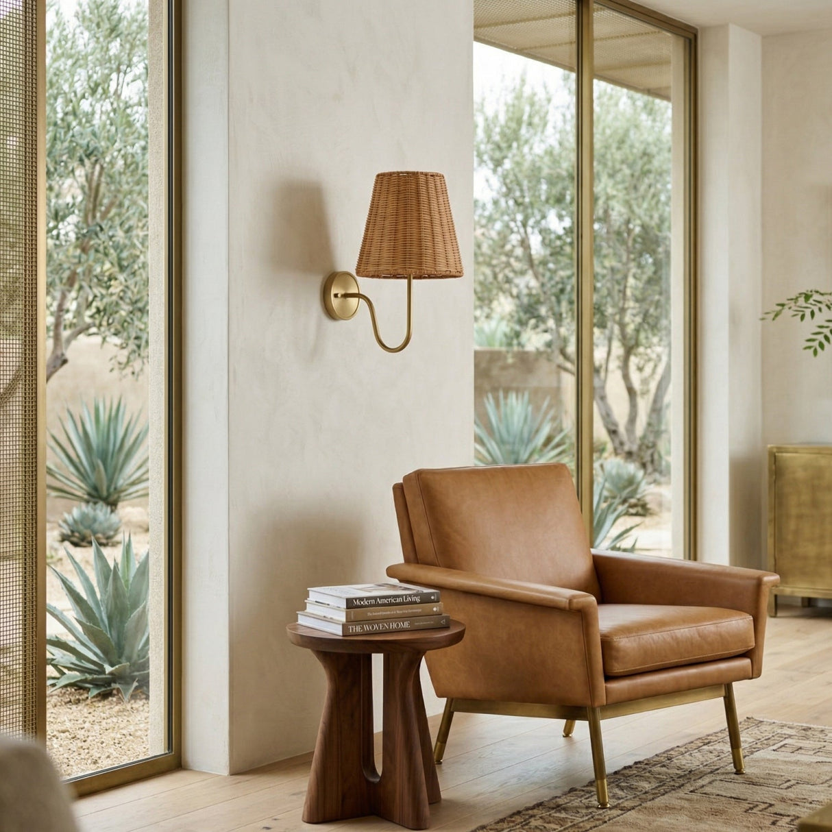 Modern European furniture - Rattan Shade Wall Lamp - www.oroa.com