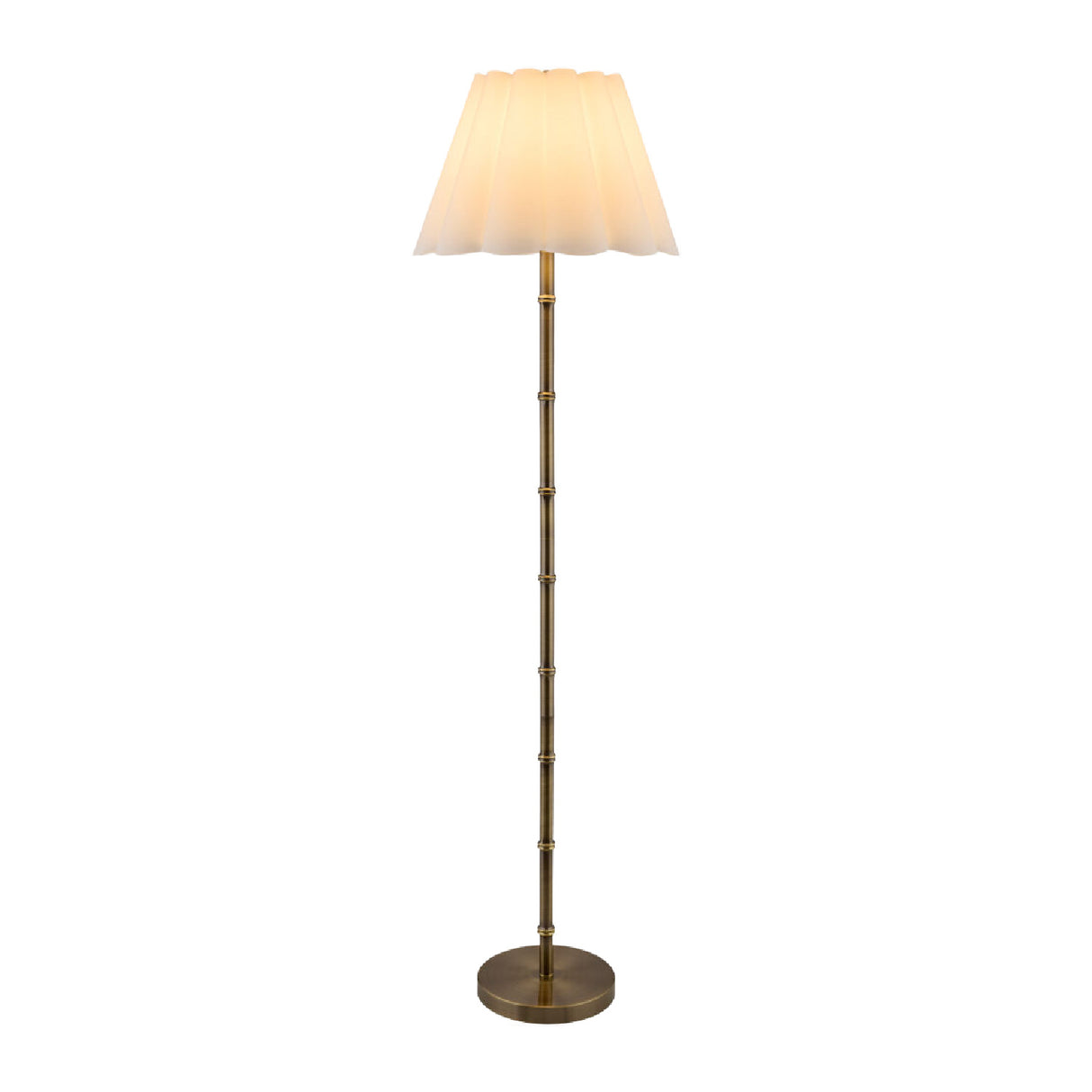White Scalloped Linen Floor Lamp | Oroa.com