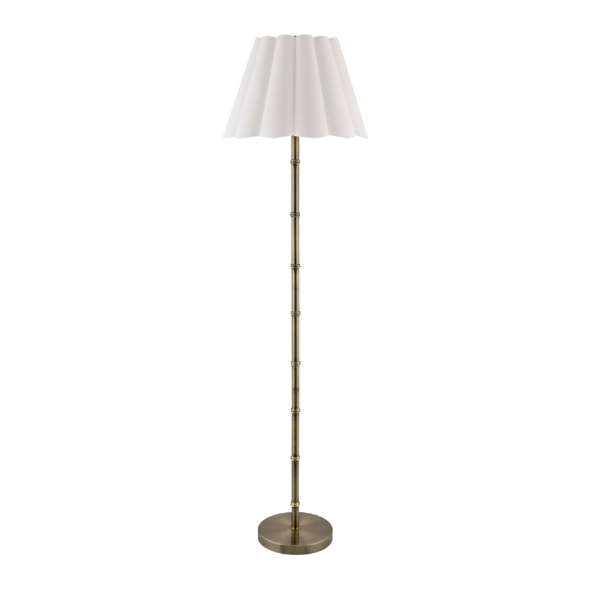 White Scalloped Linen Floor Lamp | Oroa.com