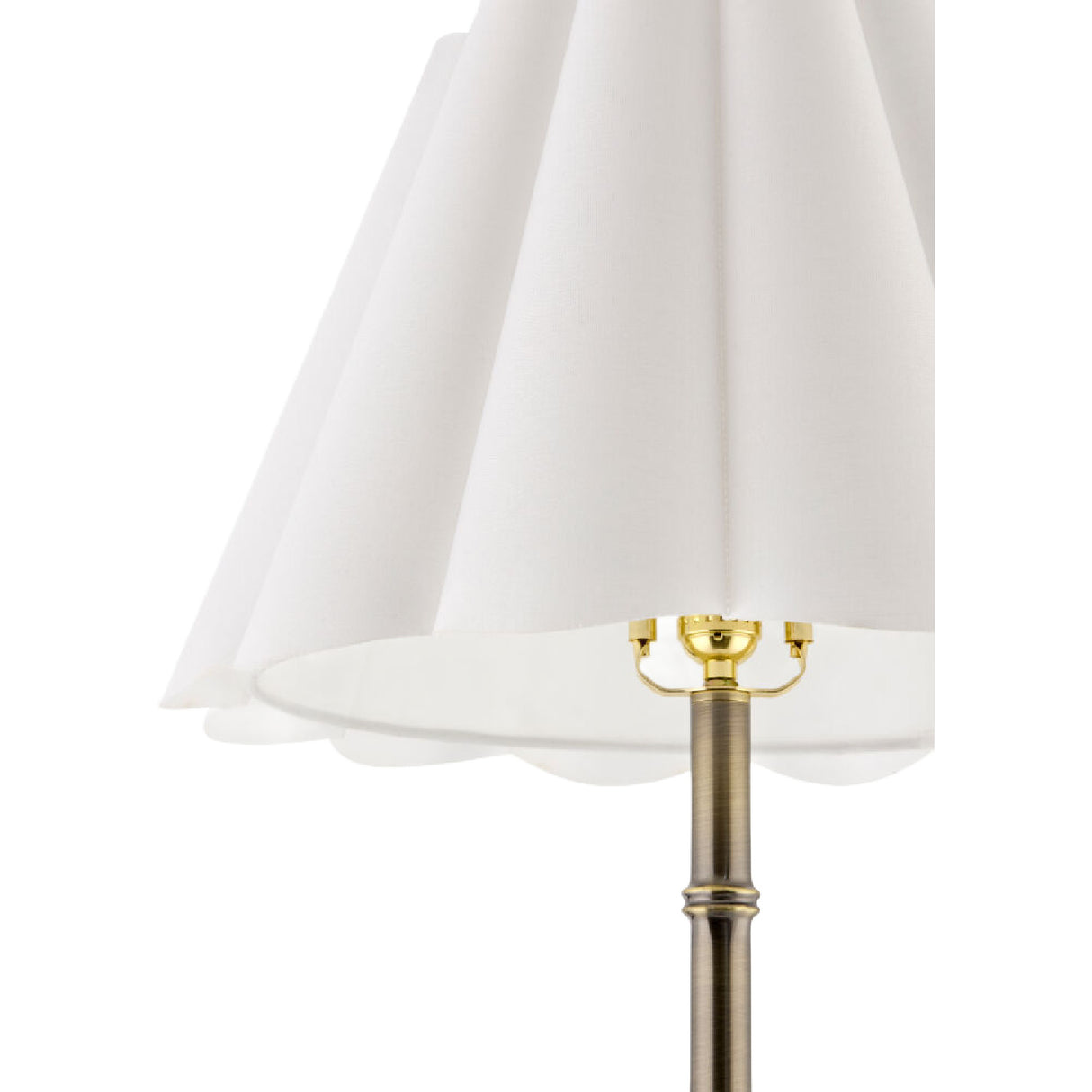 White Scalloped Linen Floor Lamp | Oroa.com