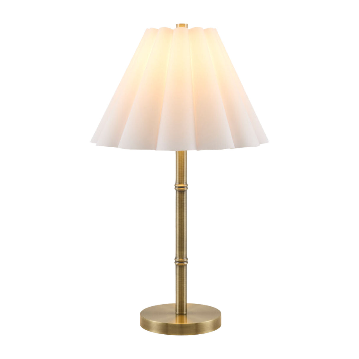 White Scalloped Linen Table Lamp | Oroa.com