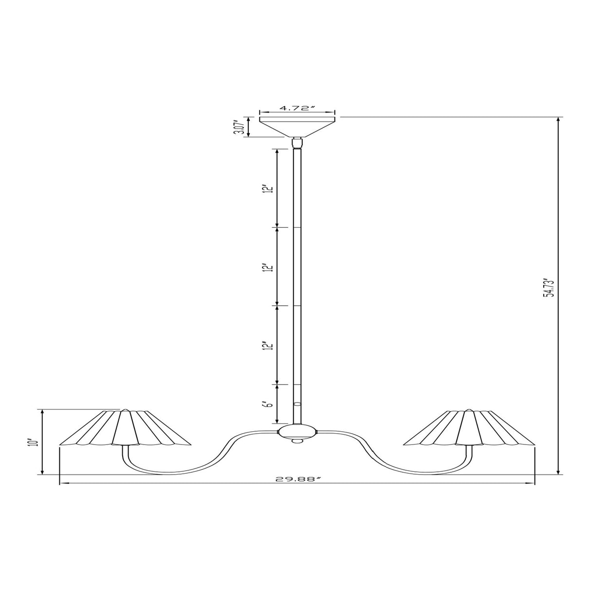 Modern European furniture - Pleated Linen 3-Light Chandelier - www.oroa.com
