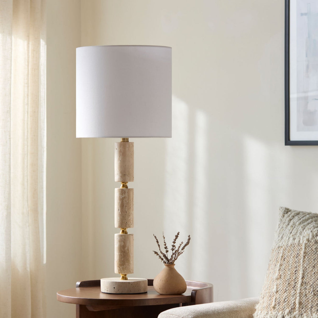 Modern European furniture - Stacked Marble Tube Table Lamp - www.oroa.com