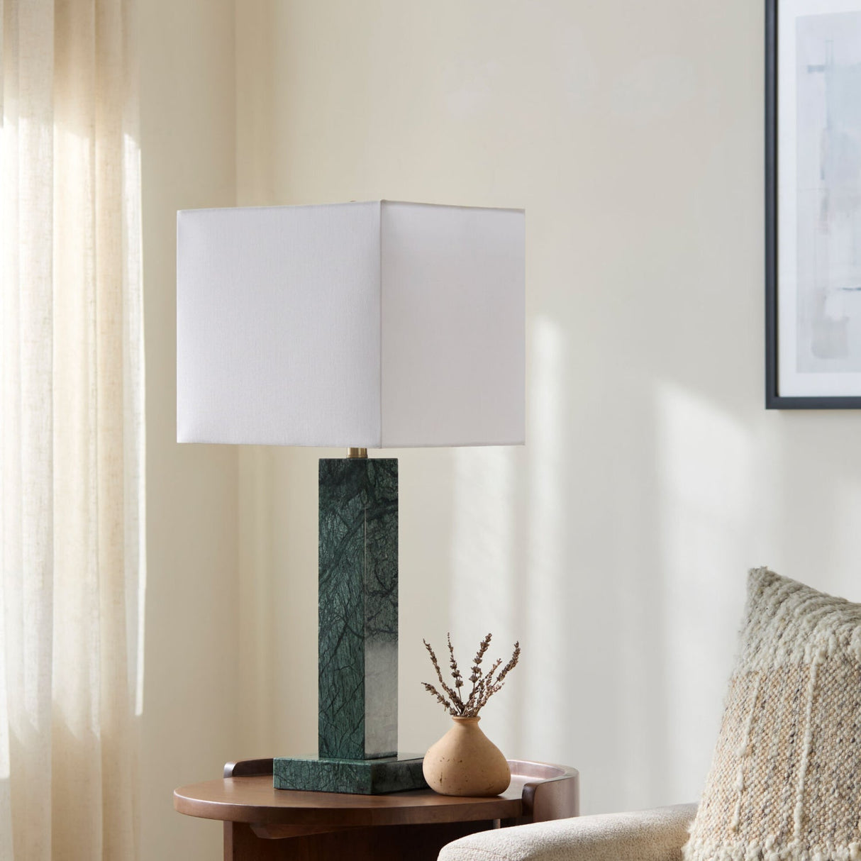Modern European furniture - Square Brush Marble Table Lamp - www.oroa.com