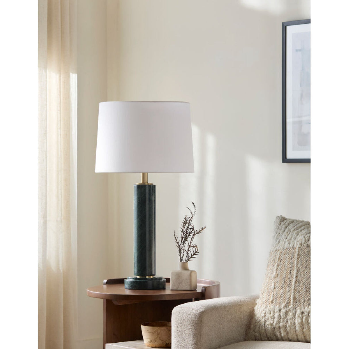 Modern European furniture - Brushed Marble Tube Table Lamp - www.oroa.com