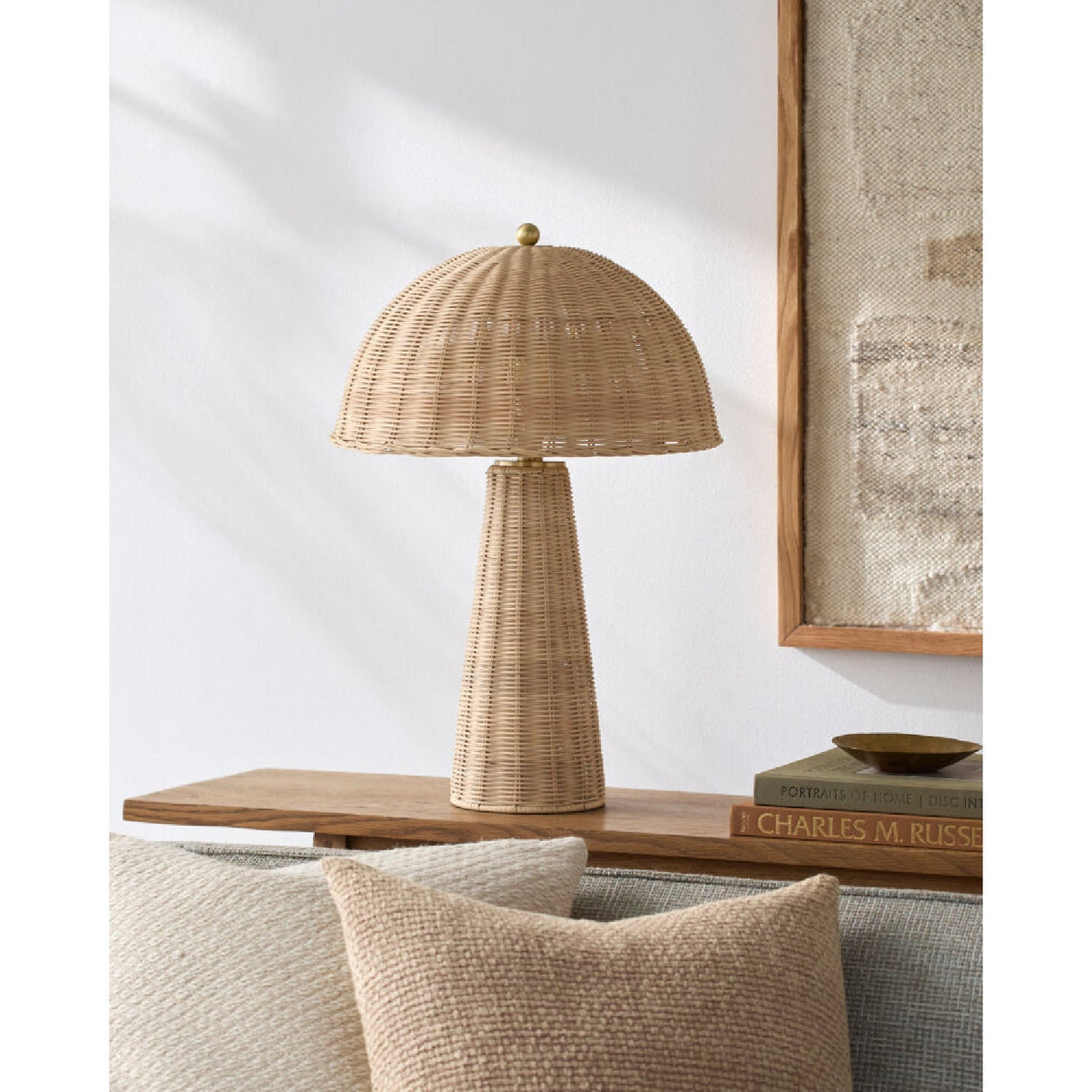 Modern European furniture - Dome Rattan Accent Table Lamp - www.oroa.com