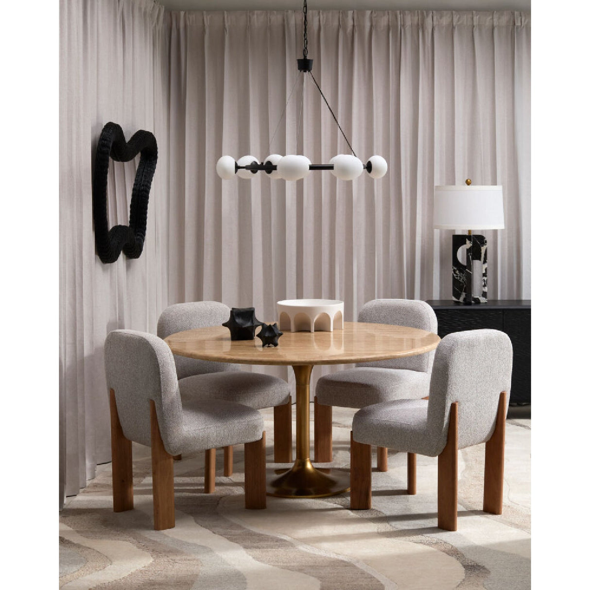 Modern European furniture - Geometrical Black Marble Table Lamp - www.oroa.com