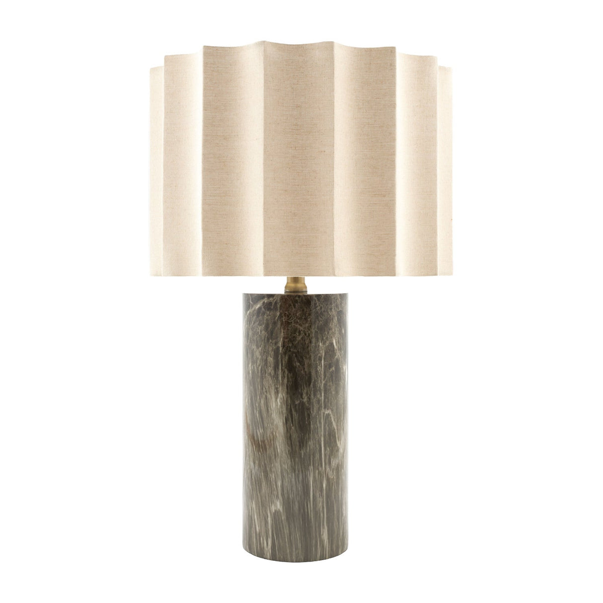 Modern European furniture - Scalloped Taupe Jute Table Lamp - www.oroa.com