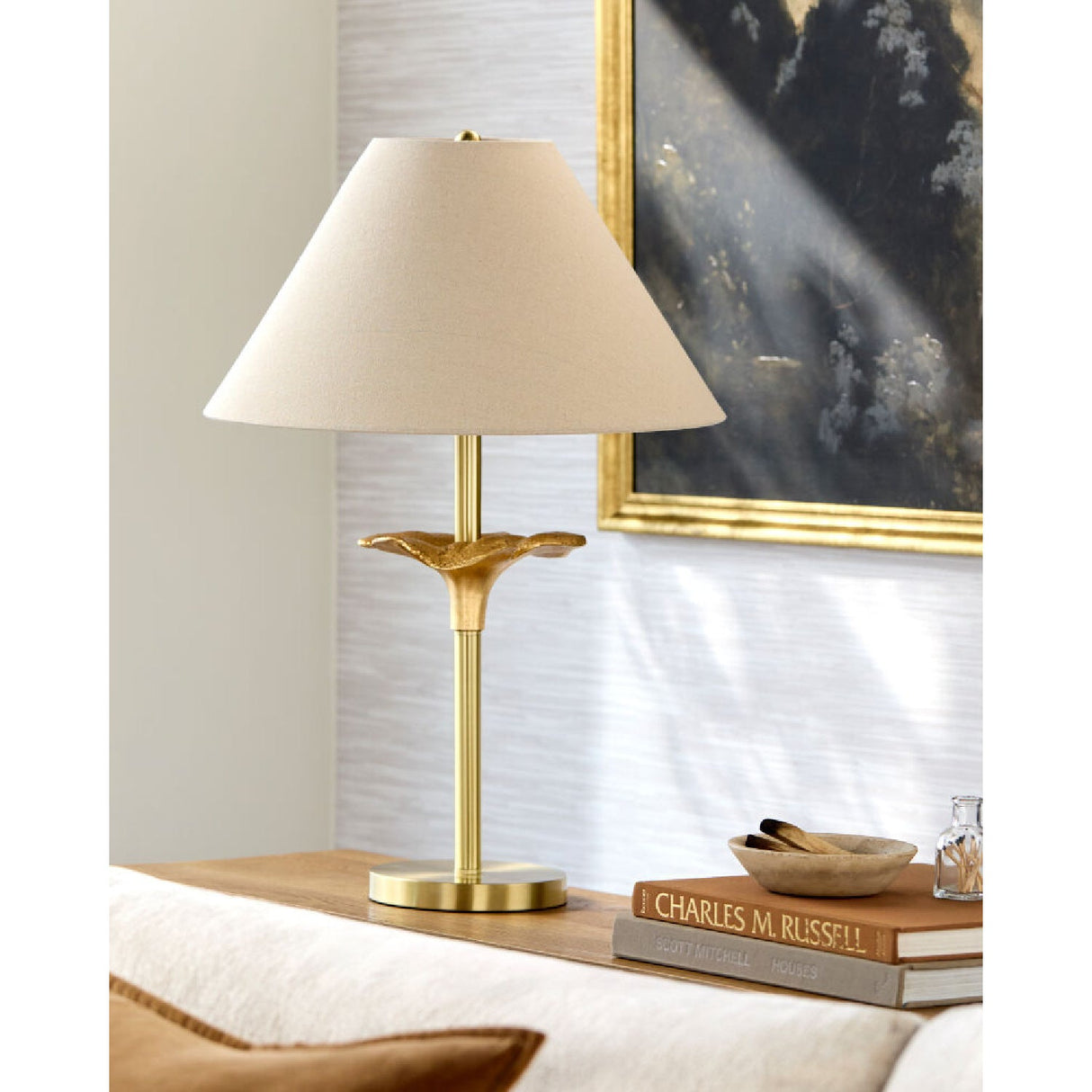 Modern European furniture - Beige Linen Empire Table Lamp - www.oroa.com