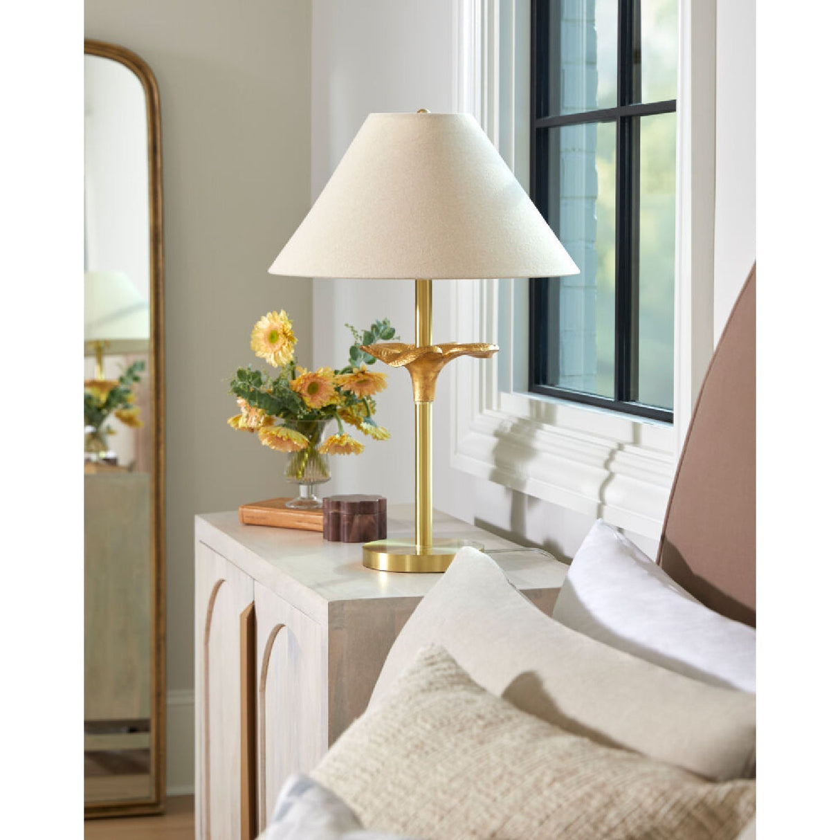 Modern European furniture - Beige Linen Empire Table Lamp - www.oroa.com