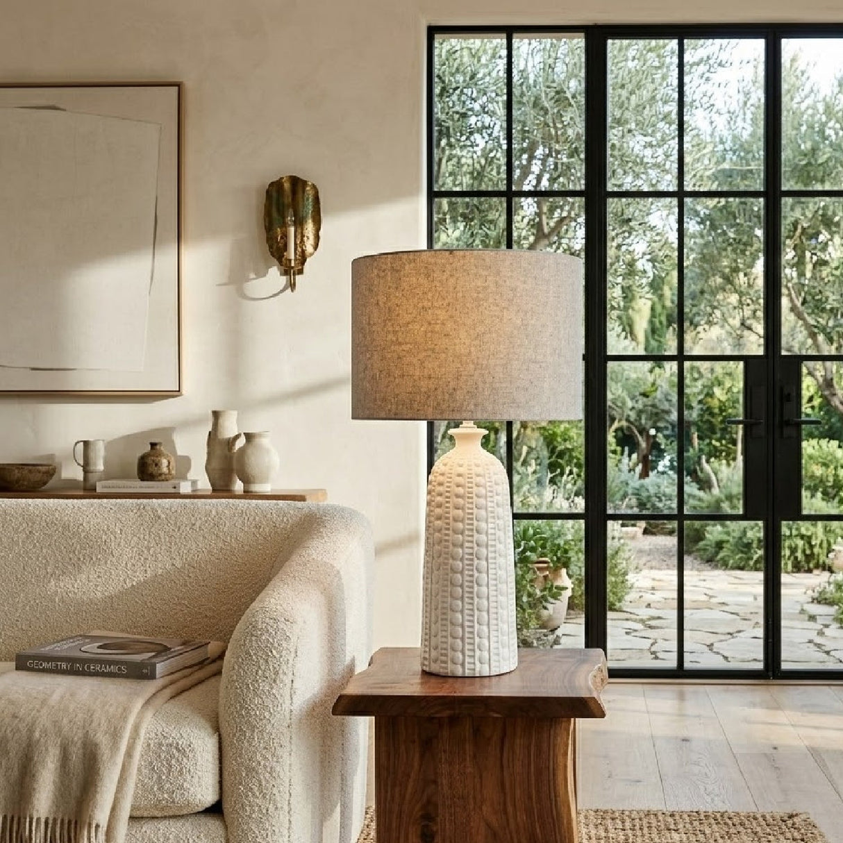 Modern European furniture - Crackle White Ceramic Table Lamp - www.oroa.com