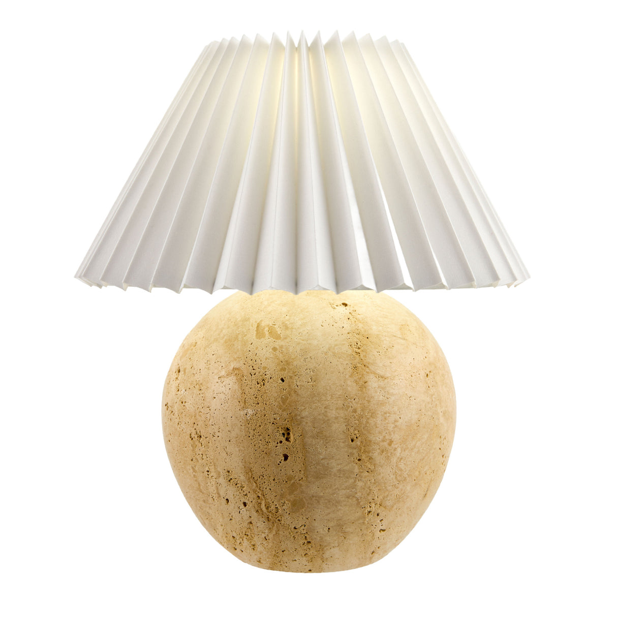 Modern European furniture - Travertine Pleated Linen Table Lamp - www.oroa.com