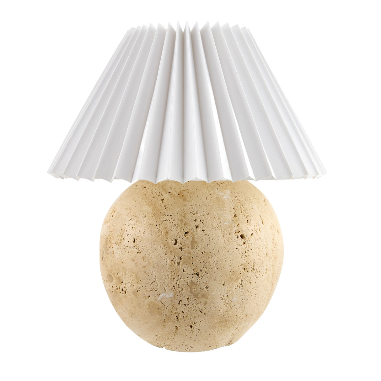 Modern European furniture - Travertine Pleated Linen Table Lamp - www.oroa.com